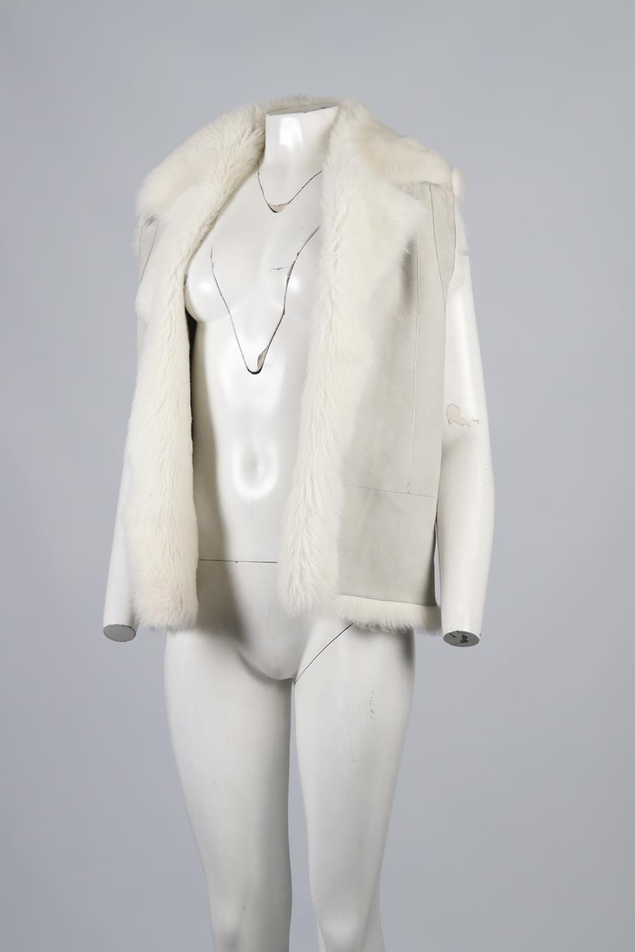 IRO SHEARLING AND SUEDE GILET FR 36 UK 8