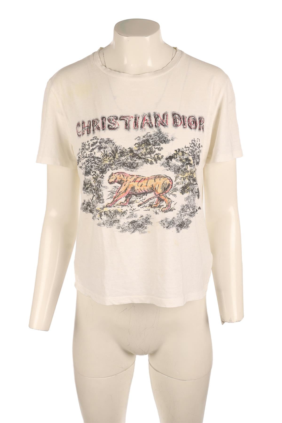 CHRISTIAN DIOR WHITE COTTON T-SHIRT LARGE