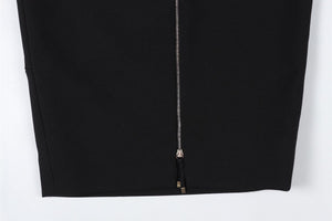VICTORIA BECKHAM BLACK WOOL MIDI SKIRT UK 6