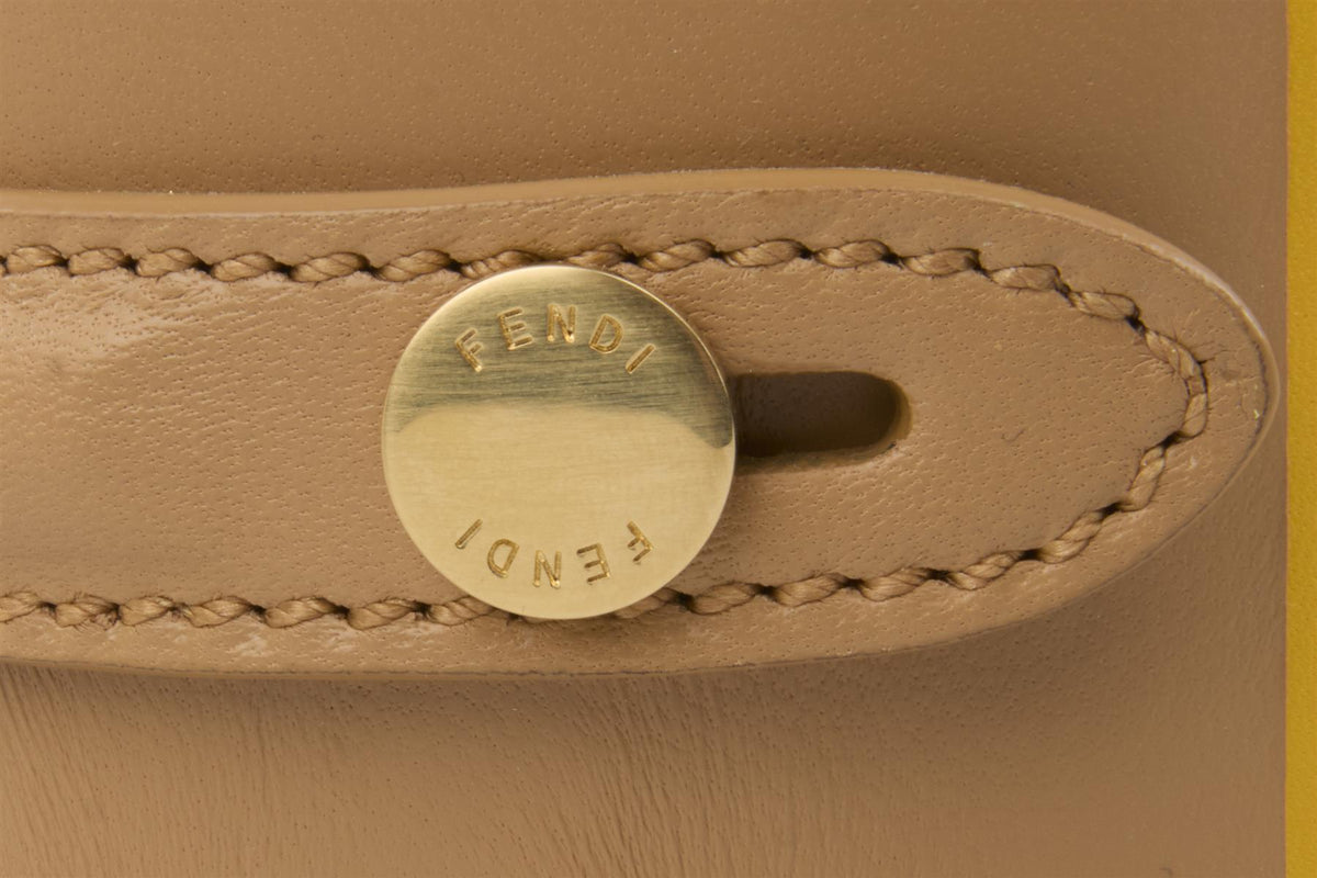 FENDI YELLOW O'LOCK OVAL LEATHER TRINKET BOX