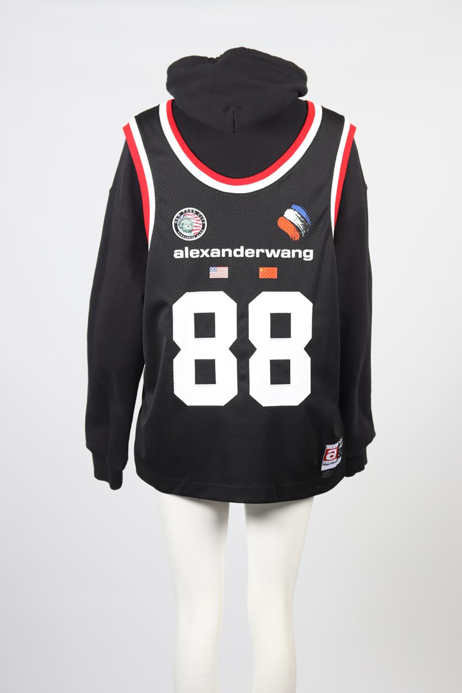 ALEXANDER WANG COTTON BLEND HOODIE LARGE