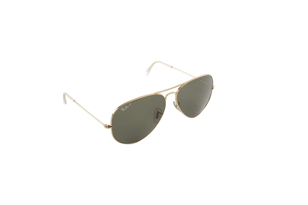 RAY BAN BLACK PILOT FRAME METAL SUNGLASSES