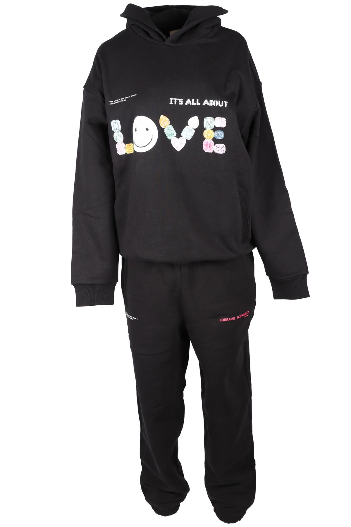 PANGAIA + LORRAINE SCHWARTZ BLACK COTTON TRACKSUIT LARGE