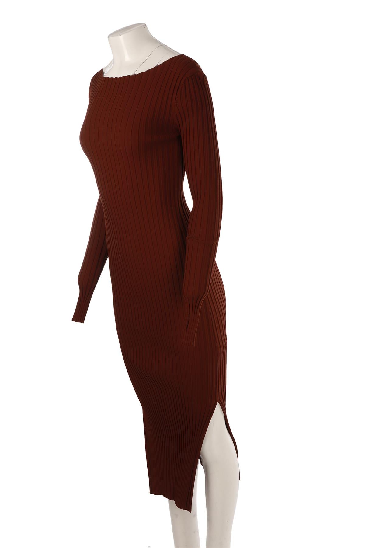 BROWN KNIT MAXI DRESS