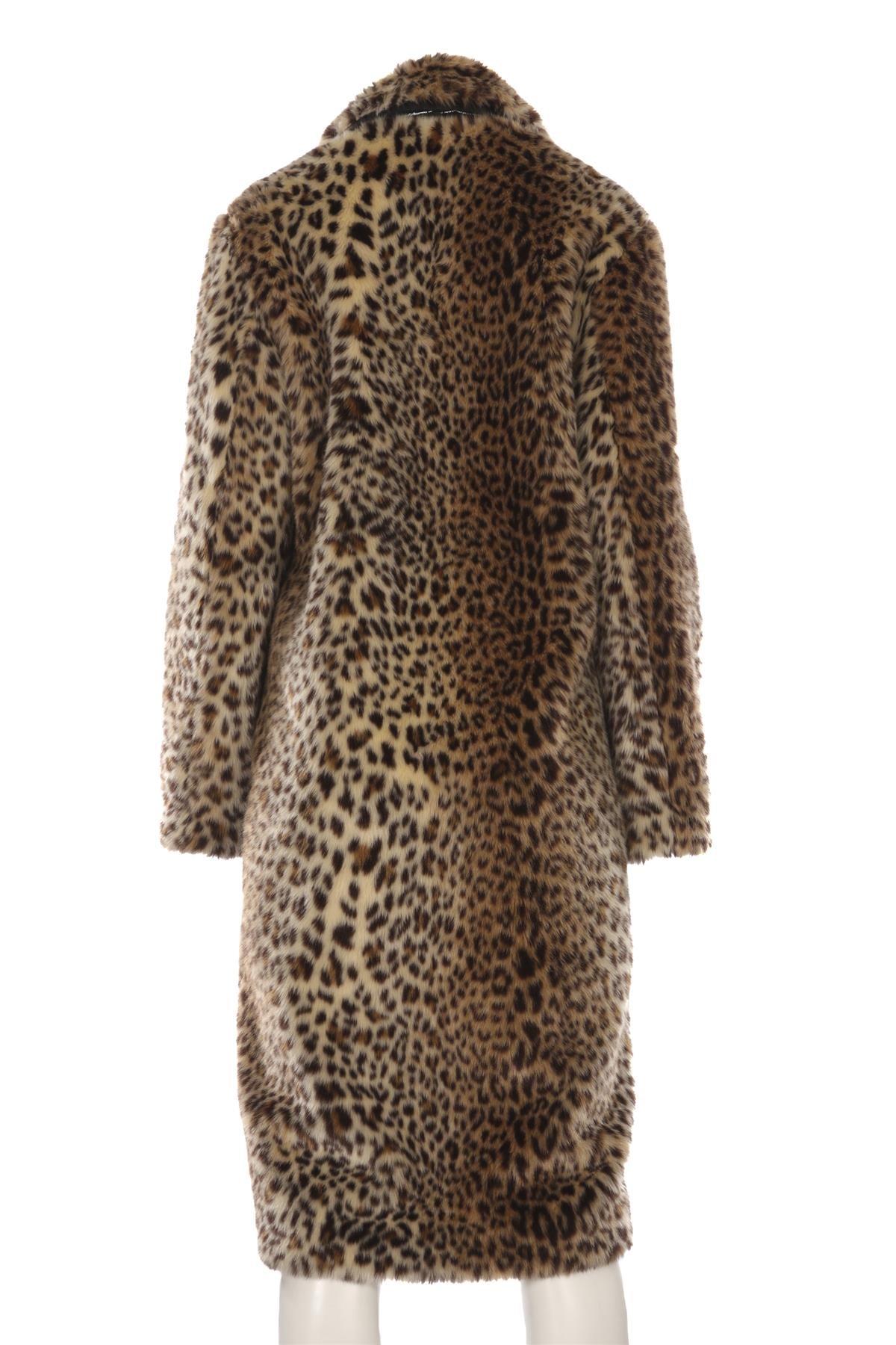 GIAMBATTISTA VALLI + H&M BROWN FAUX FUR COAT SMALL