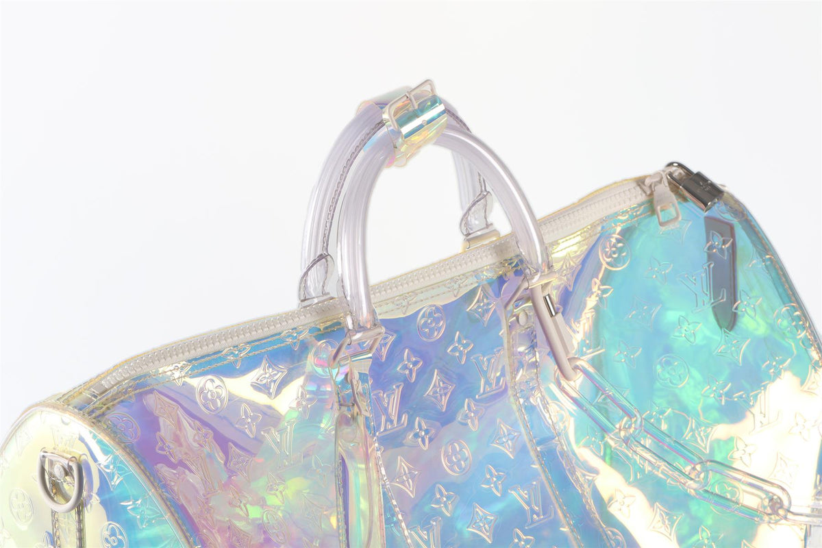 LOUIS VUITTON MULTI 2019 KEEPALL BANDOULIÈRE 50 PRISM MONOGRAM PVC TRAVEL BAG