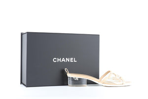 CHANEL BEIGE 2019 LEATHER MULES EU 40.5 UK 7.5 US 10.5
