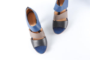 BOTTEGA VENETA BLUE LEATHER SANDALS EU 39 UK 6 US 9