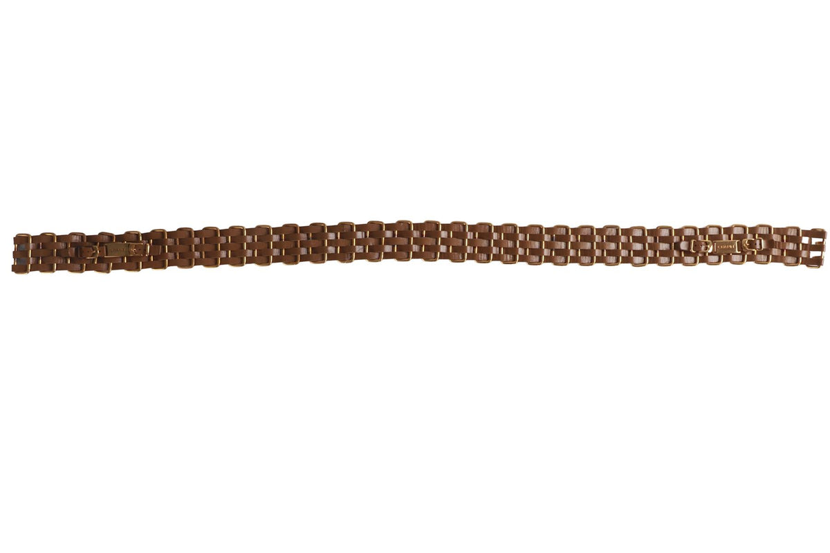 CHANEL BROWN 2001 LEATHER AND GOLD TONE WAIST BELT