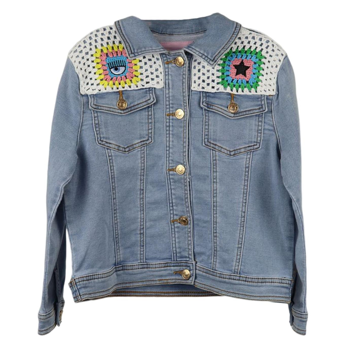 CHIARA FERRAGNI KIDS GIRLS DENIM JACKET 9 YEARS
