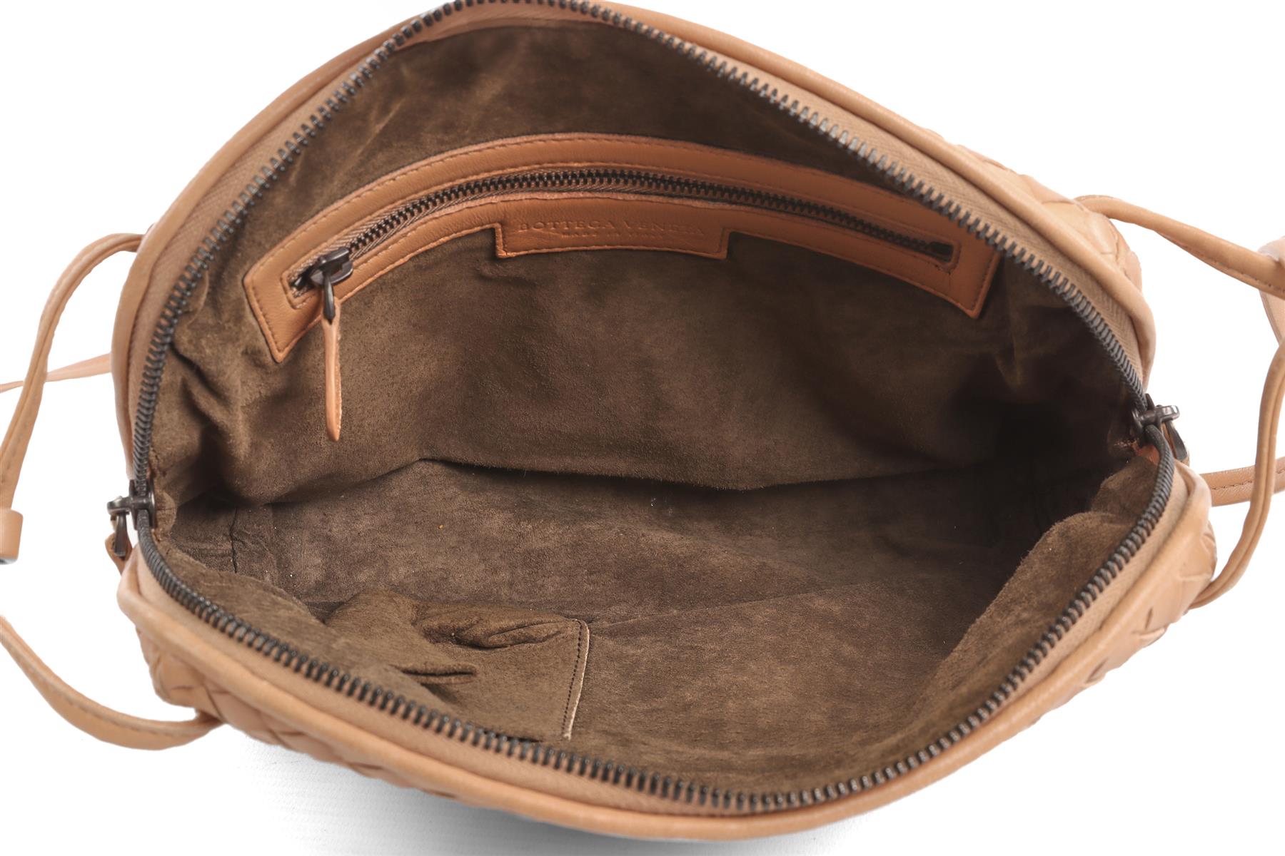 BOTTEGA VENETA BEIGE NODINI INTRECCIATO LEATHER SHOULDER BAG