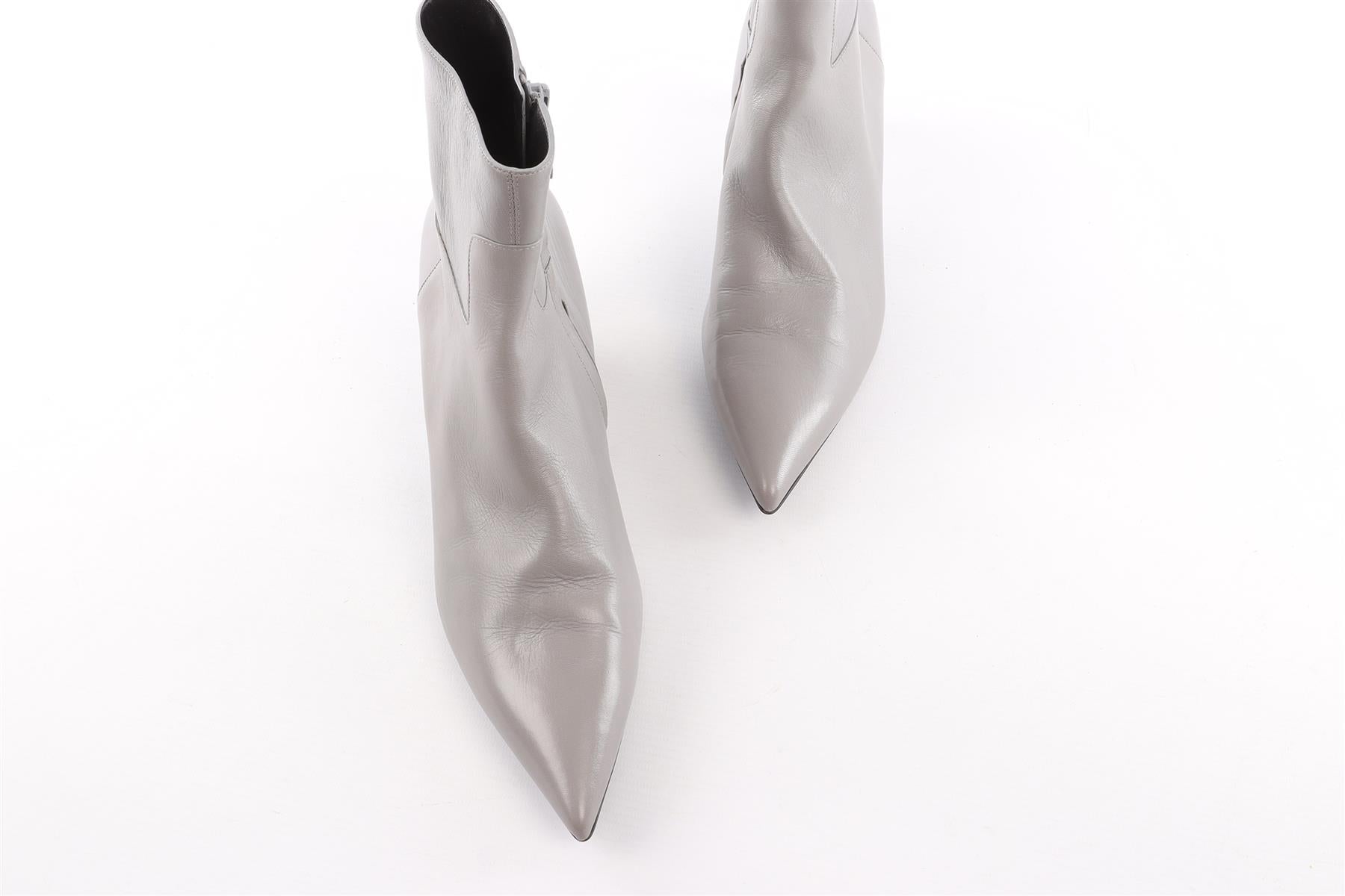 BALCENCIAGA GREY LEATHER ANKLE BOOTS EU 40 UK 7 US 10