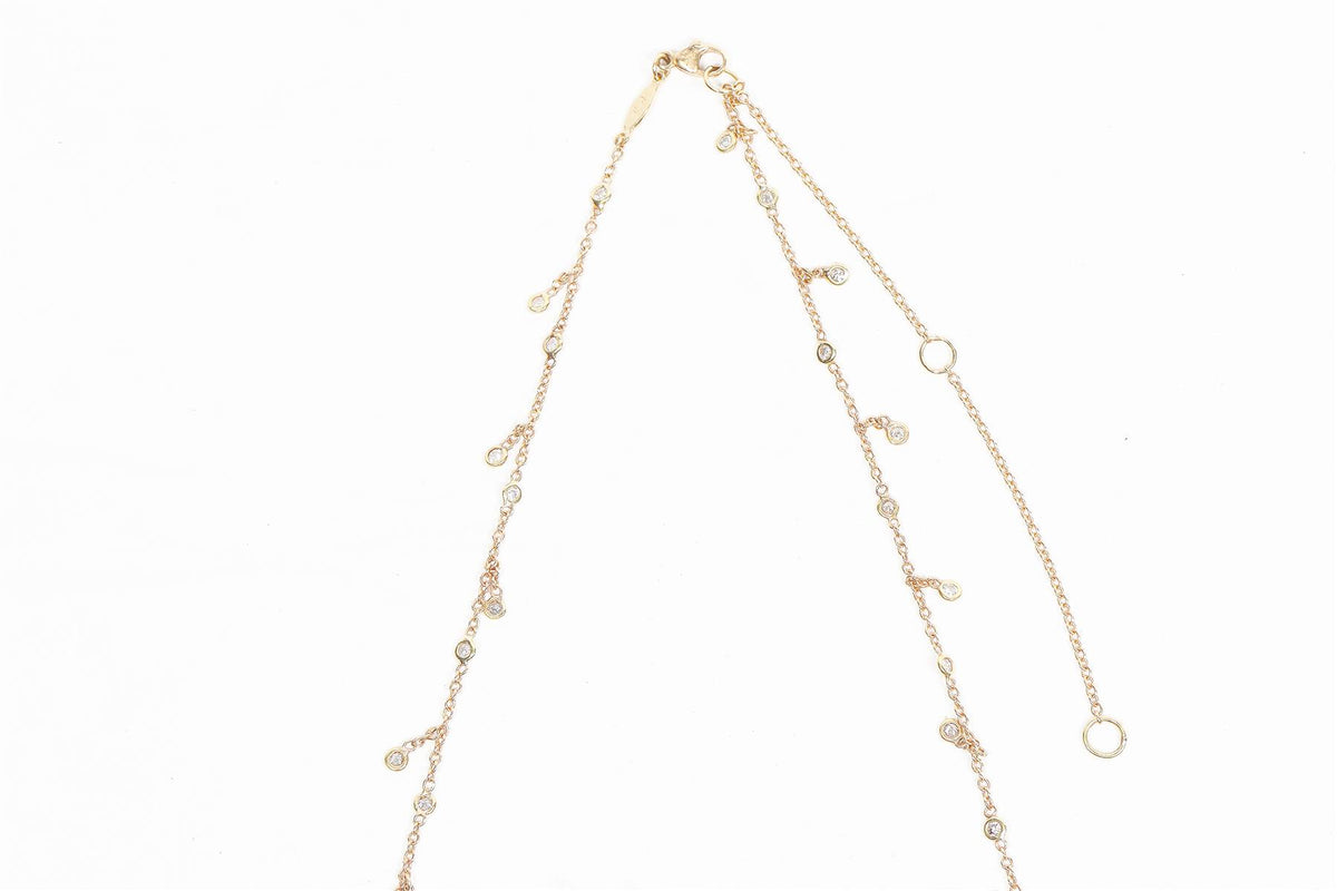 JACQUIE AICHE YELLOW GOLD AND PAVE DIAMOND BELLY CHAIN