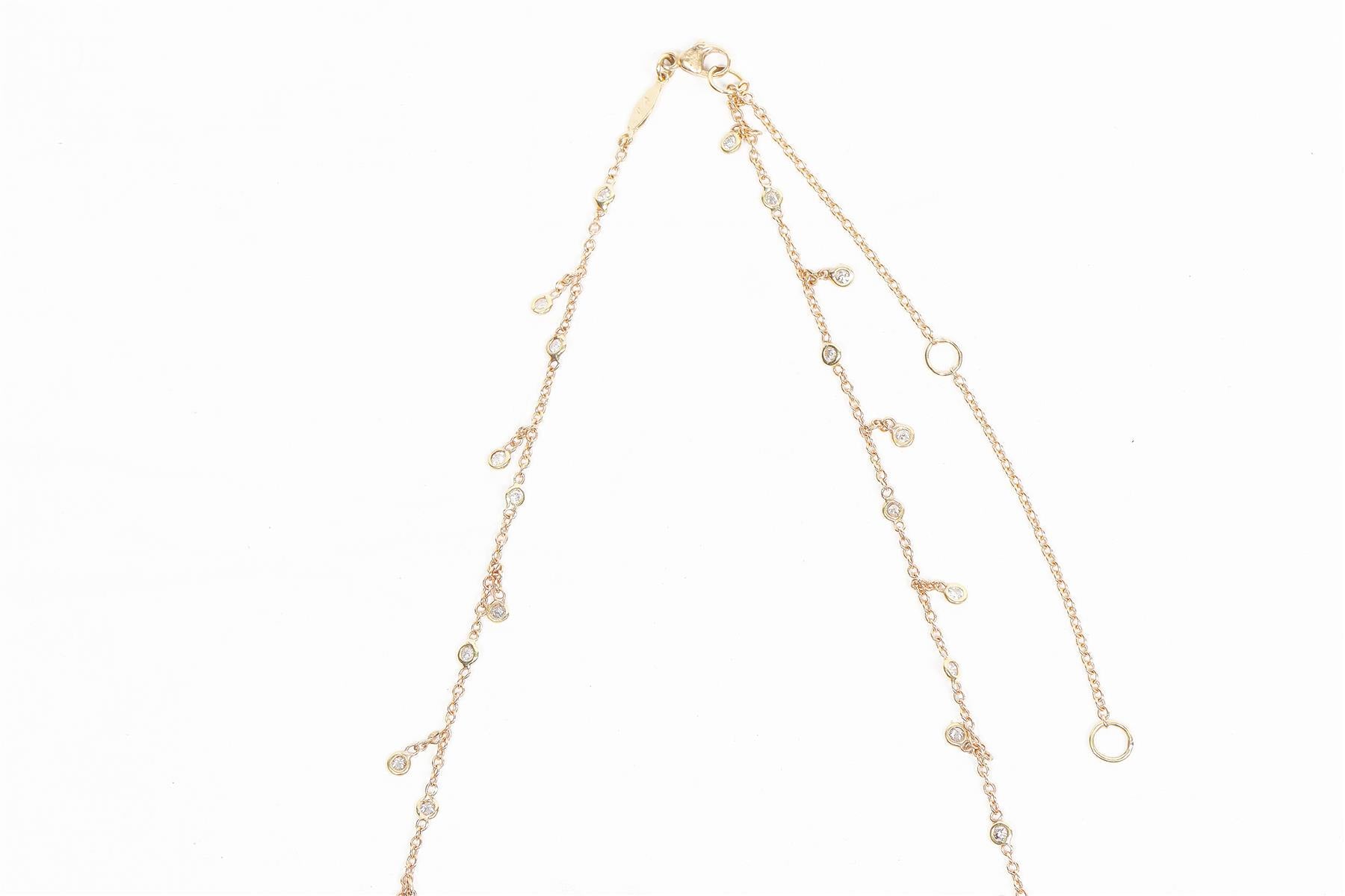 JACQUIE AICHE YELLOW GOLD AND PAVE DIAMOND BELLY CHAIN