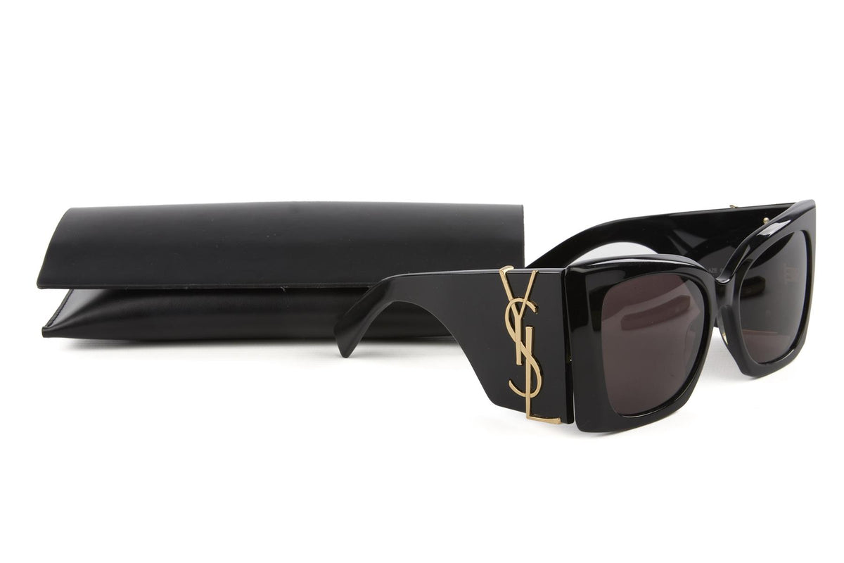 SAINT LAURENT BLACK BLAZE CAT EYE ACETATE SUNGLASSES