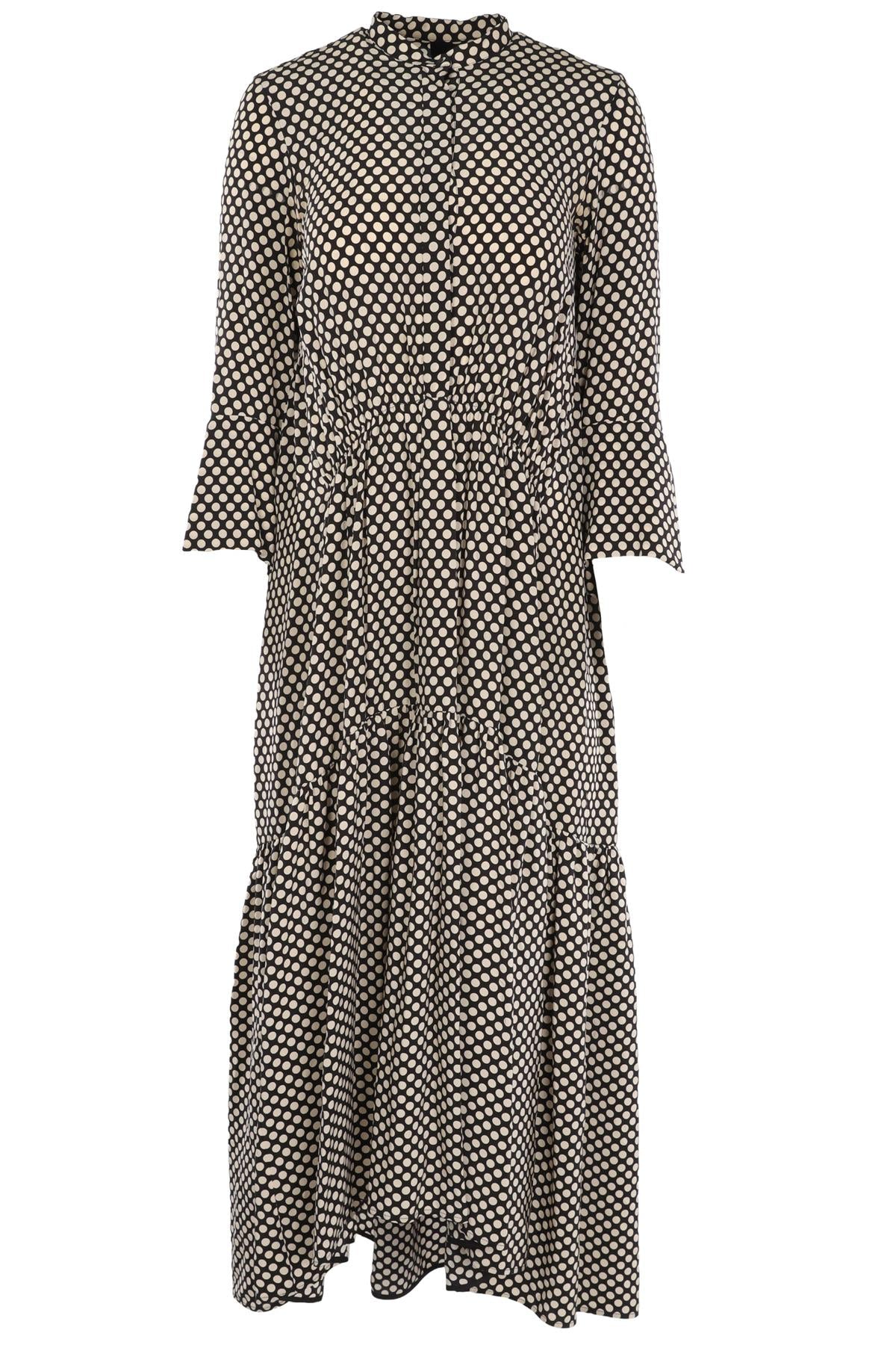 PETAR PETROV BLACK SILK MAXI DRESS FR 36 UK 8