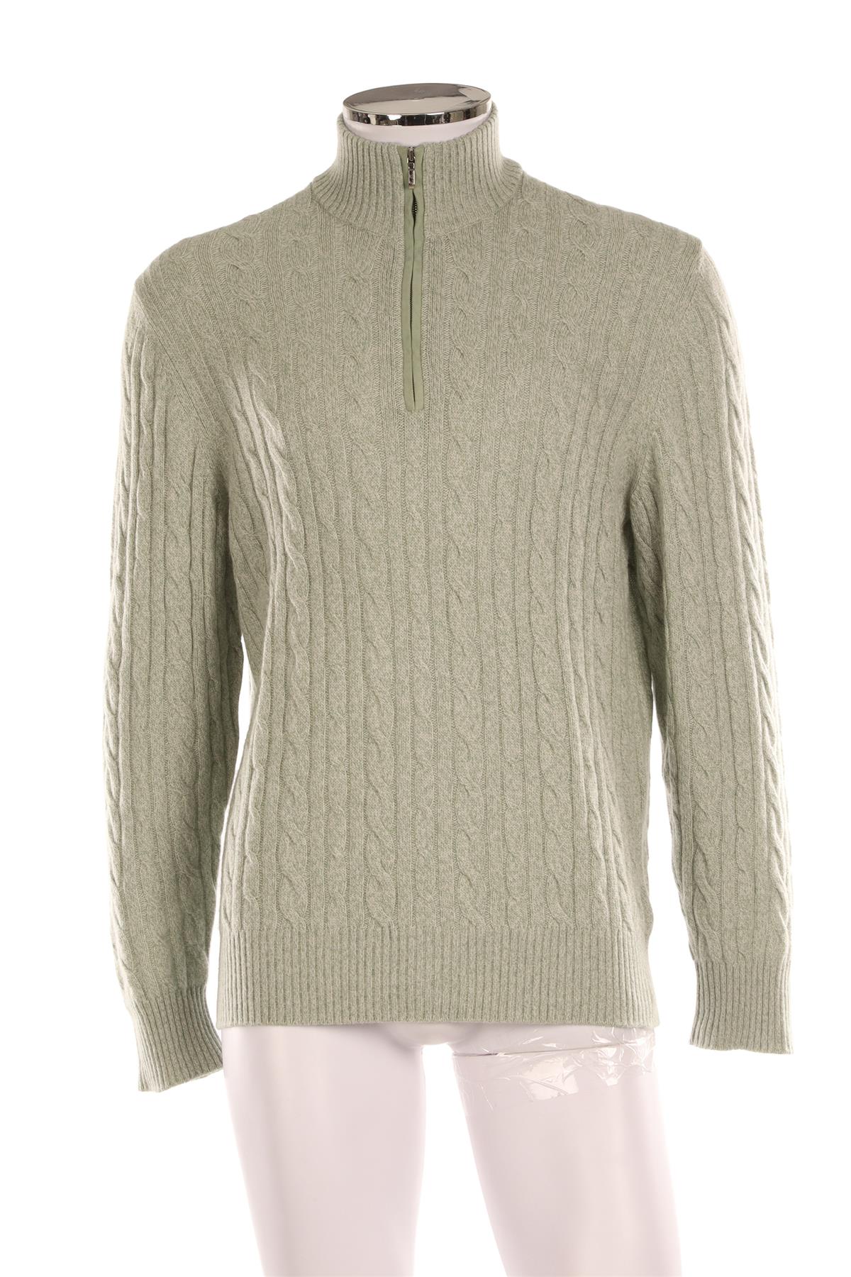 LORO PIANA GREEN MEN'S CASHMERE SWEATER IT 52 UK/US 42