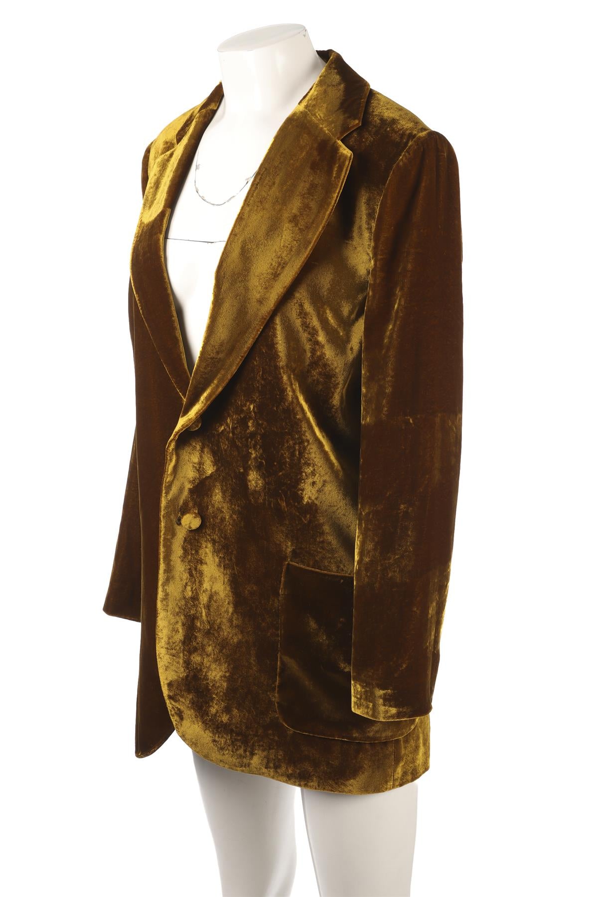 PETAR PETROV GOLD VELVET BLAZER FR 40 UK 12