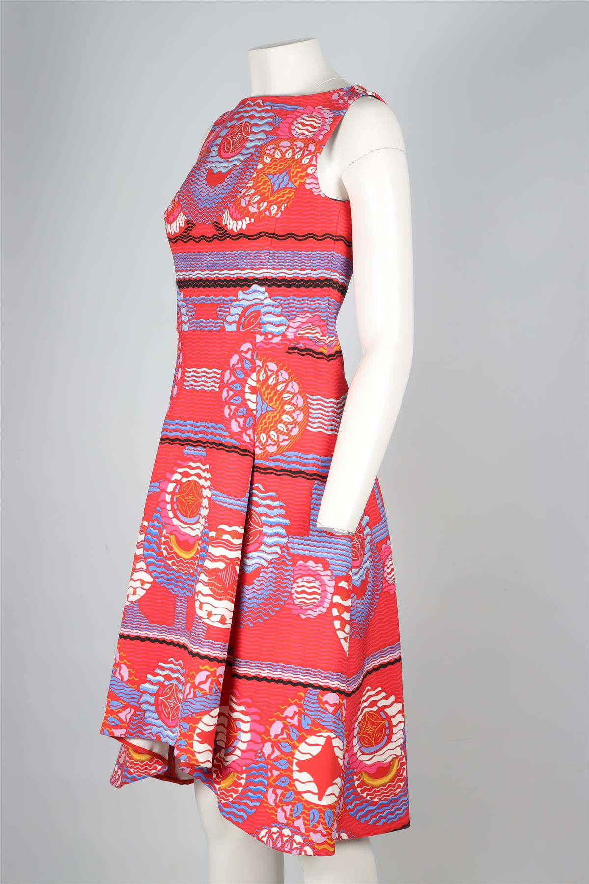 PETER PILOTTO RED CREPE MIDI DRESS UK 10