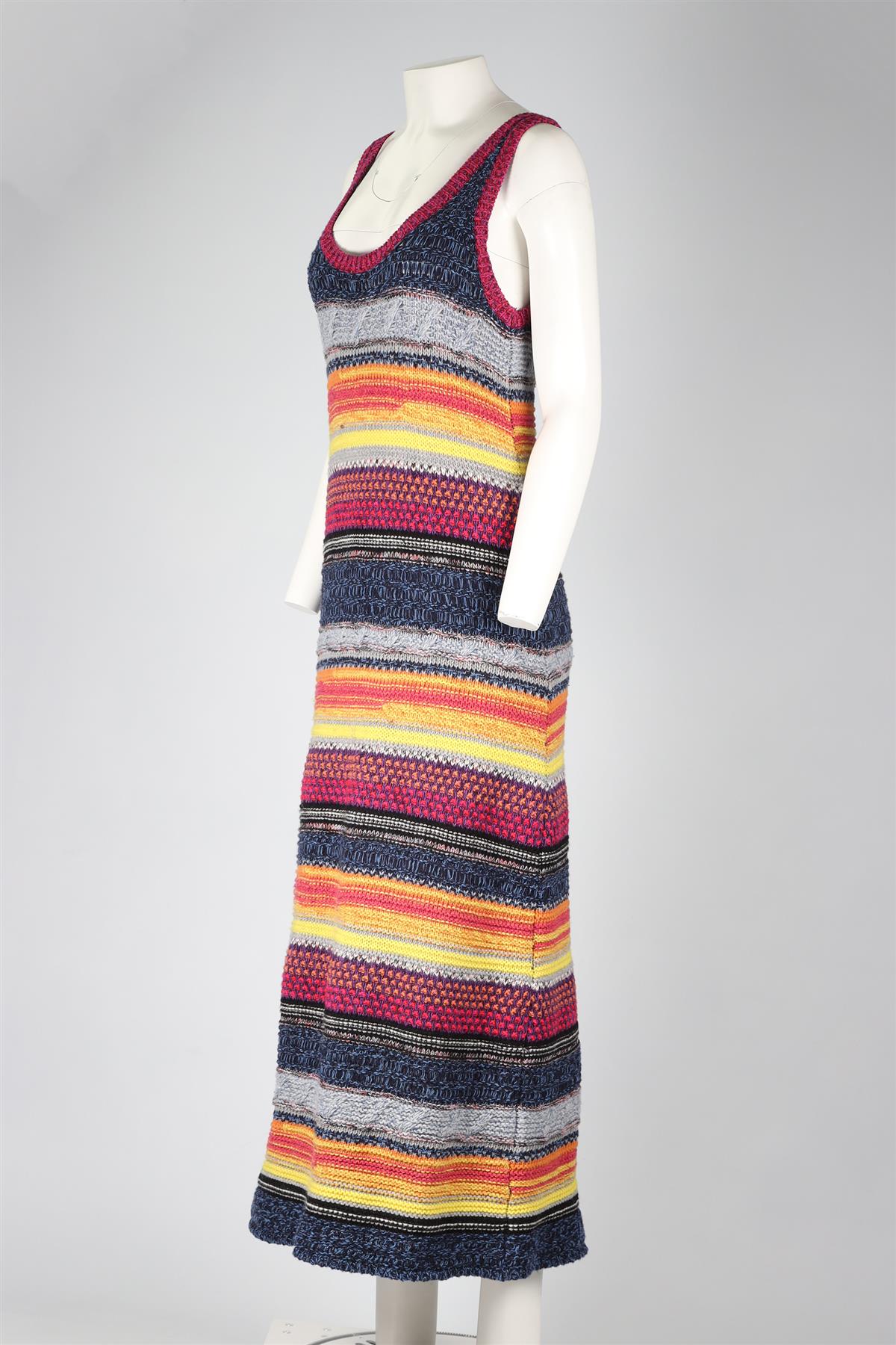 CHLOÉ MULTICOLOURED WOOL AND CASHMERE MAXI DRESS MEDIUM