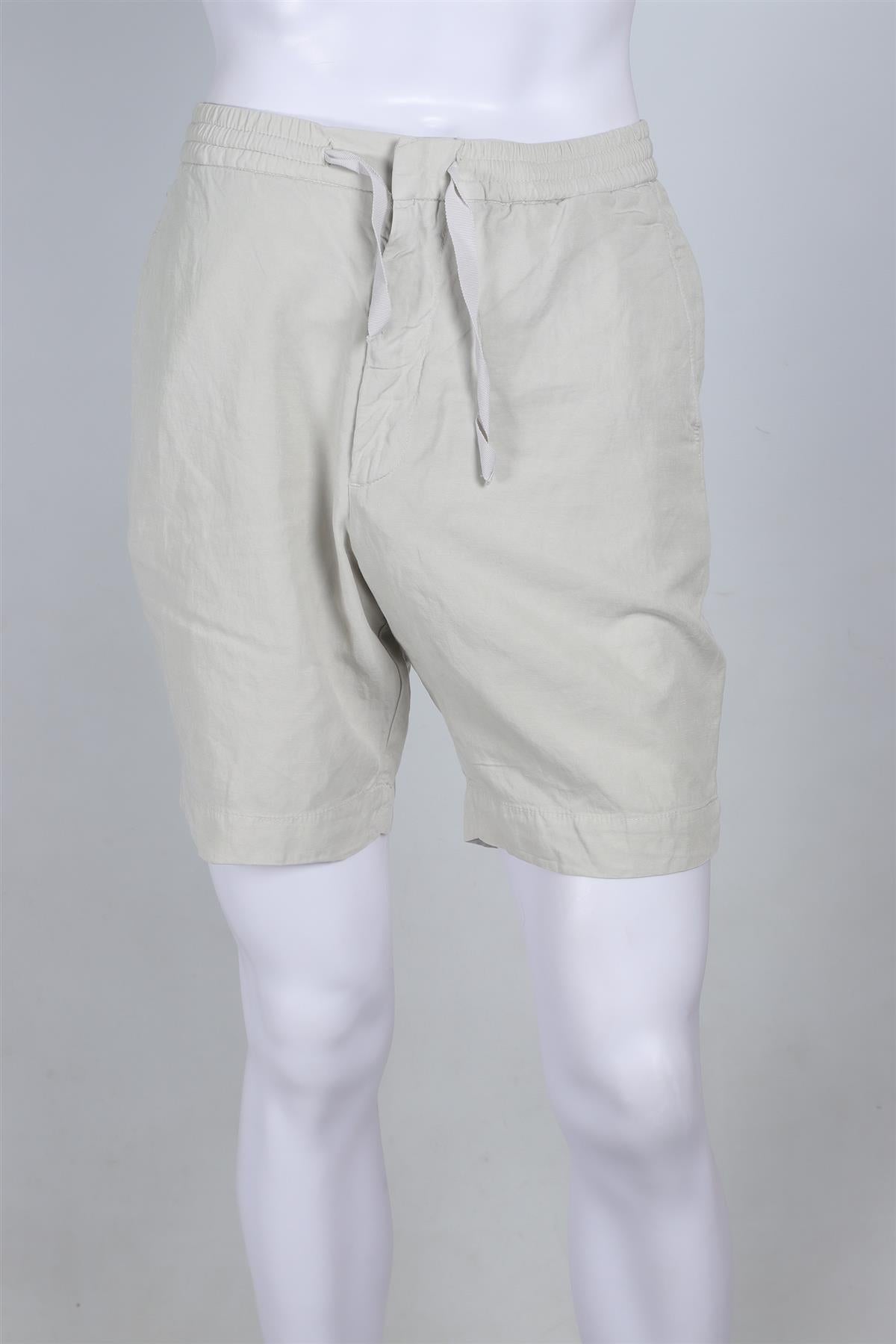 OFFICINE GENERALE GREY MEN'S LINEN SHORTS IT 46 UK/US WAIST 30
