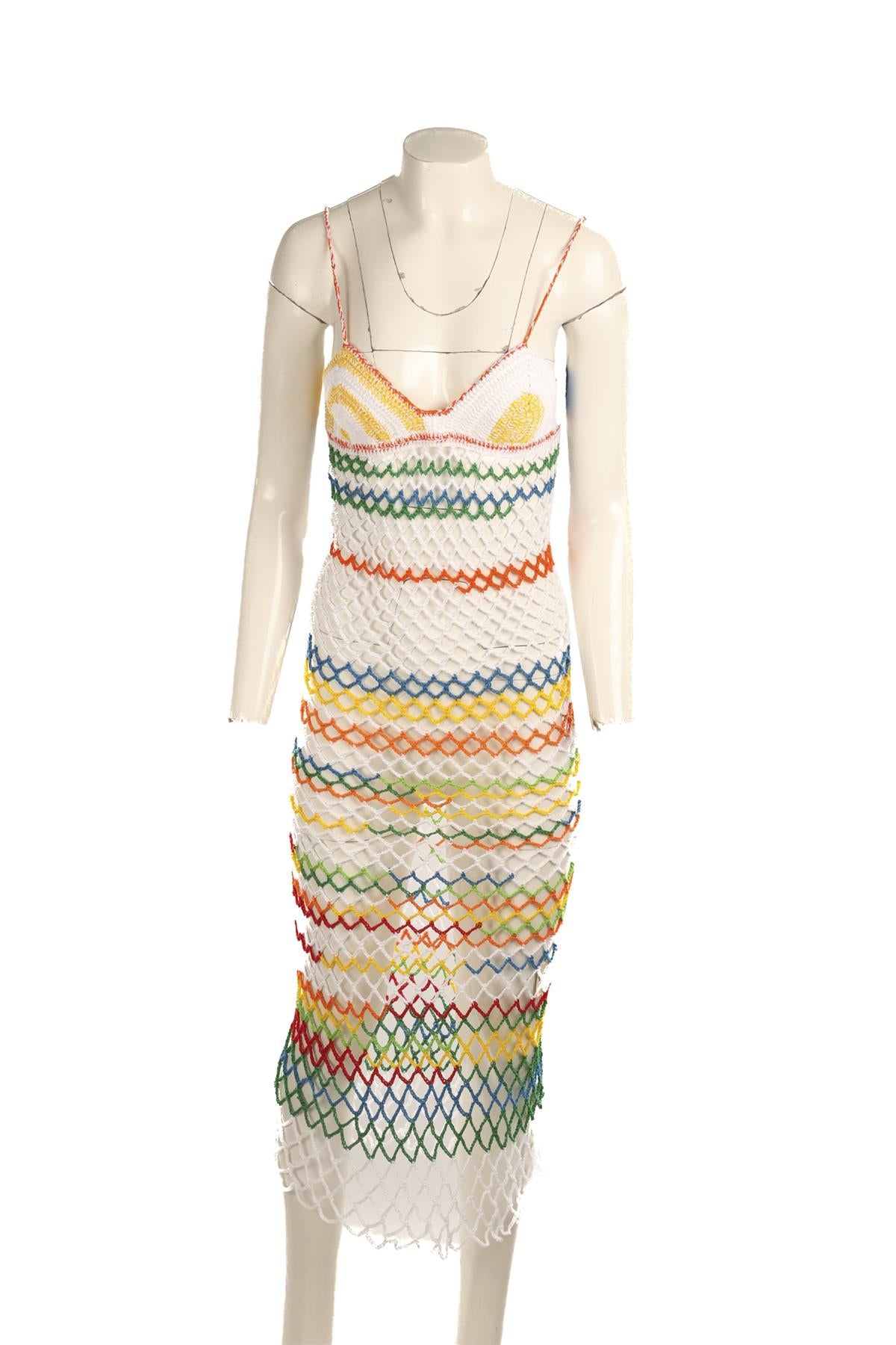 ELIOU MULTI CROCHET MIDI DRESS SMALL