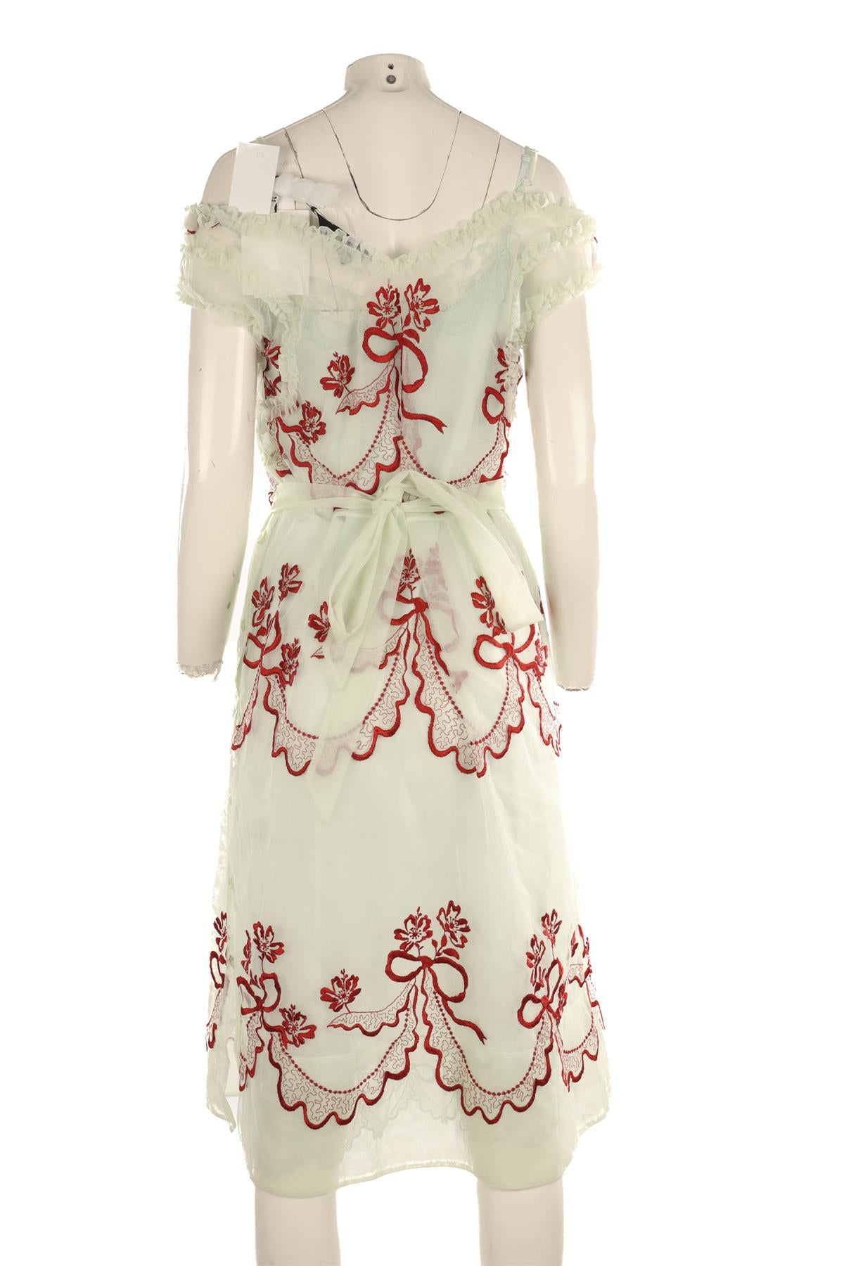 SIMONE ROCHA GREEN TULLE MIDI DRESS UK 8
