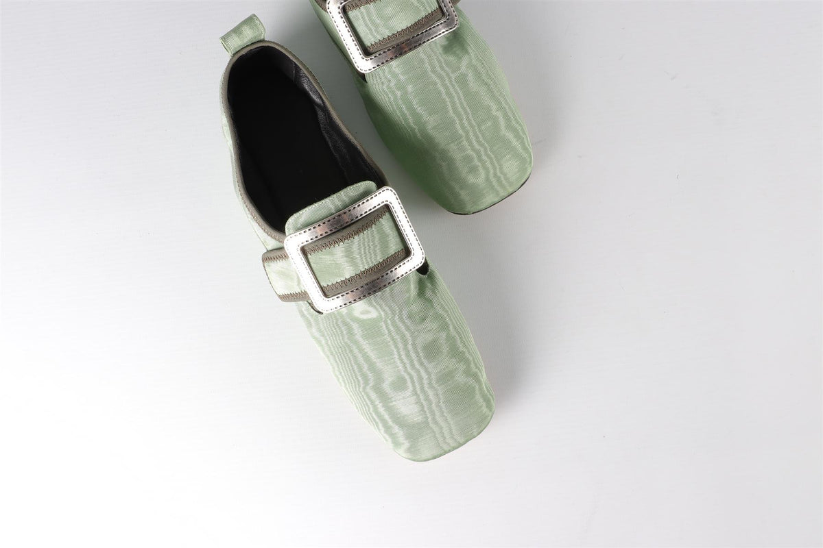 LOEWE GREEN GROSGRAIN LOAFERS EU 39 UK 6 US 9