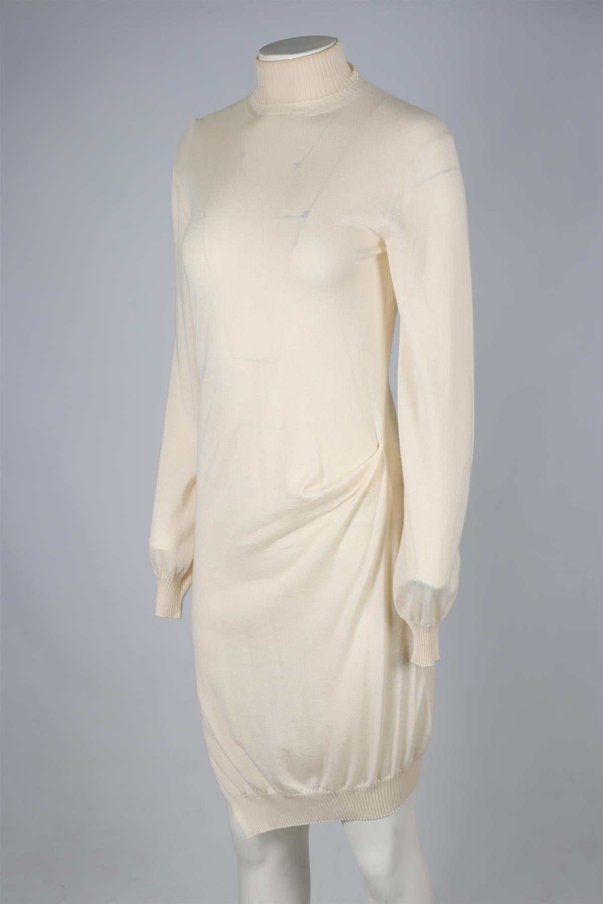 PETAR PETROV CREAM CASHMERE MIDI DRESS FR 36 UK 8