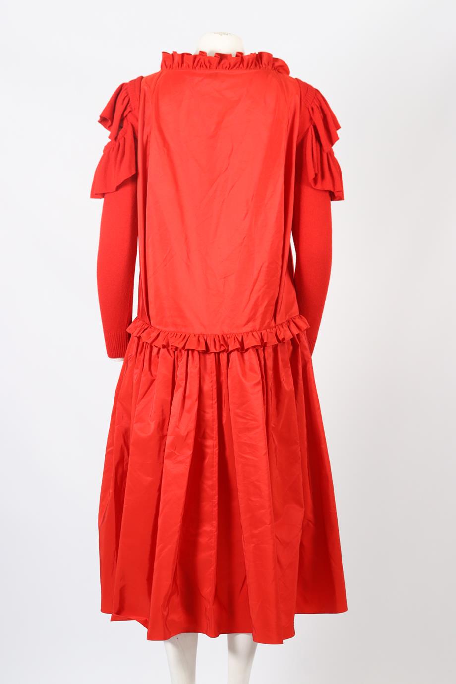 PREEN BY THORNTON BREGAZZI TAFFETA AND WOOL BLEND MAXI DRESS SMALL