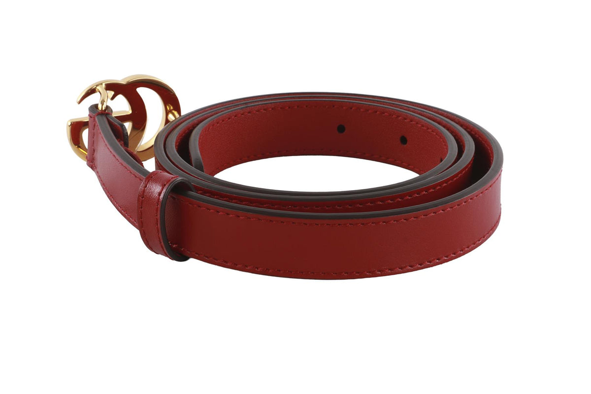 GUCCI RED GG LEATHER WAIST BELT 85CM