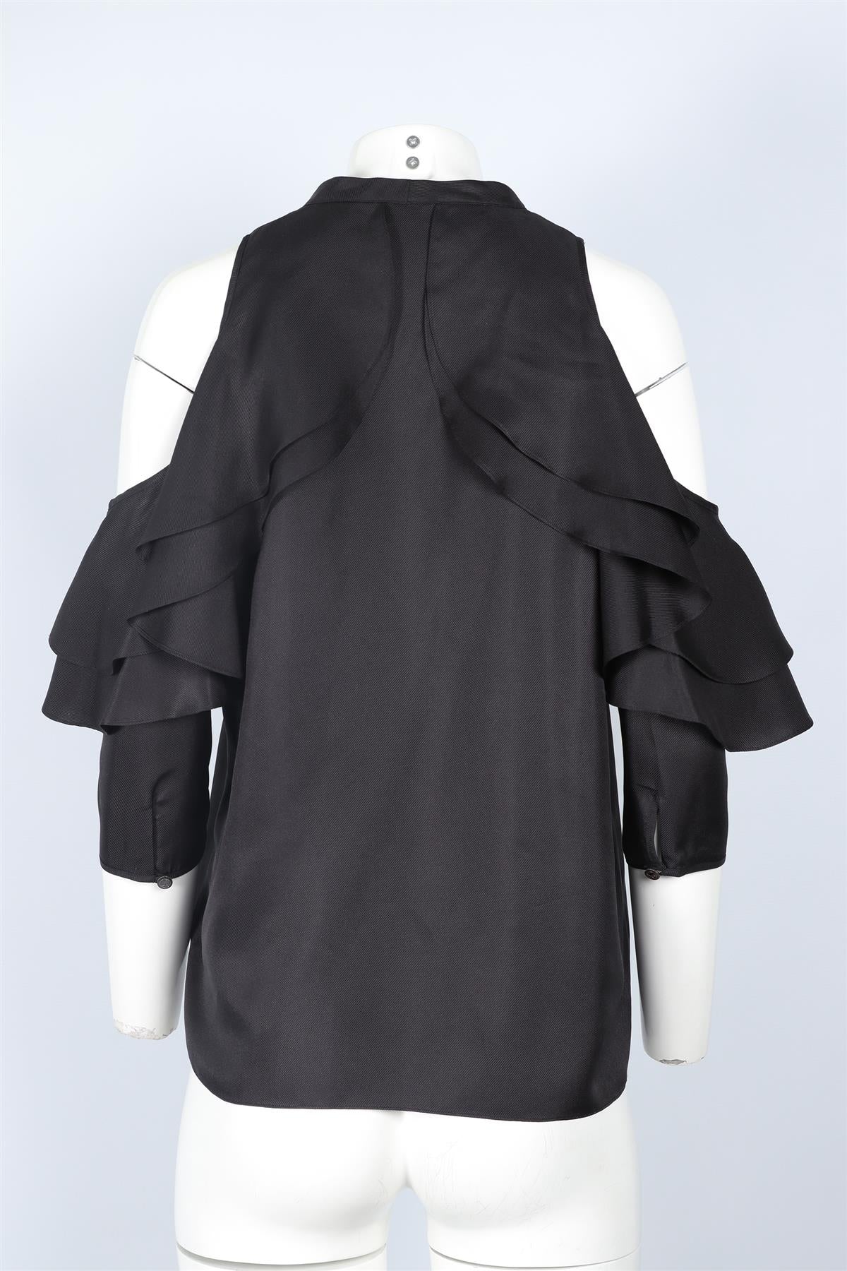 TEMPERLEY LONDON BLACK SILK TOP UK 12