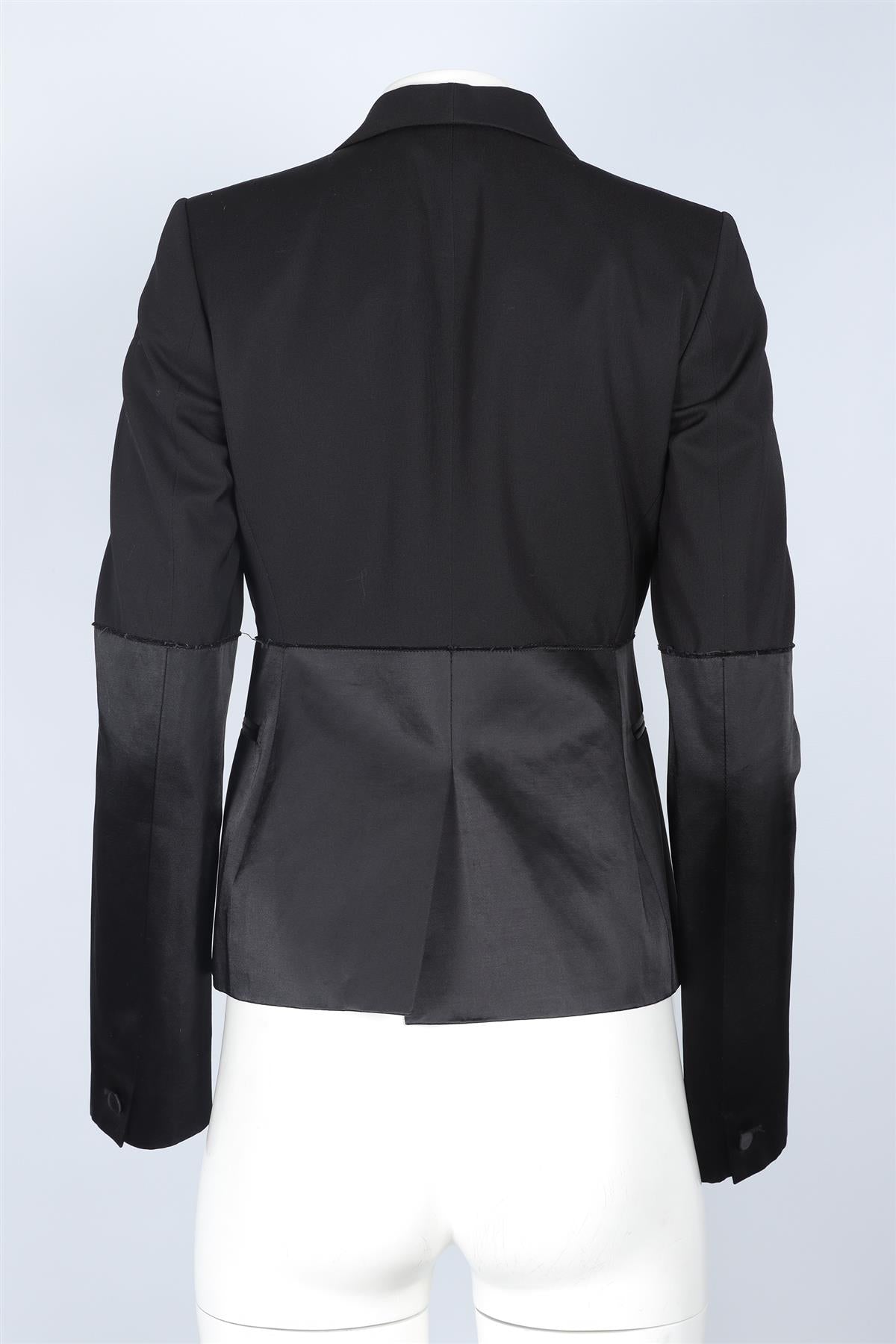 MAISON MARGIELA BLACK SATIN BLAZER IT 40 UK 8