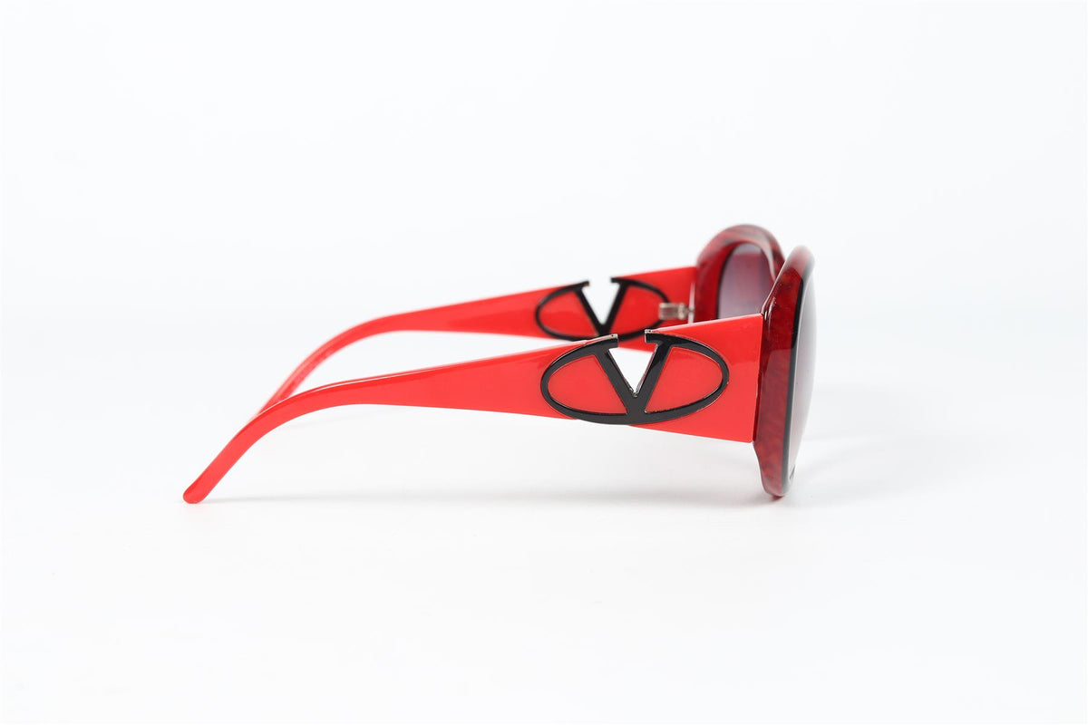 VALENTINO SQUARE FRAME ACETATE SUNGLASSES
