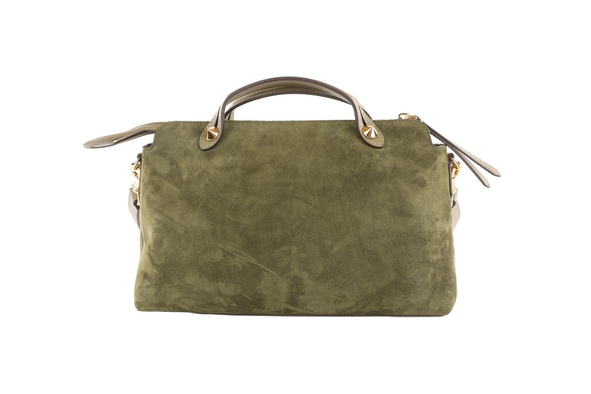 FENDI GREEN BY THE WAY MEDIUM SUEDE SHOULDER BAG