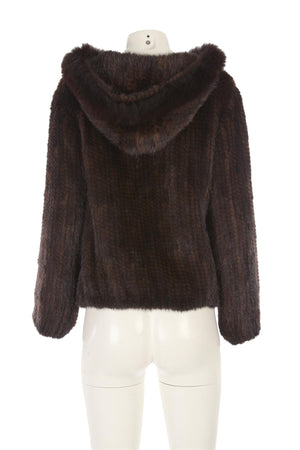 UNBRANDED BROWN MINK FUR JACKET MEDIUM