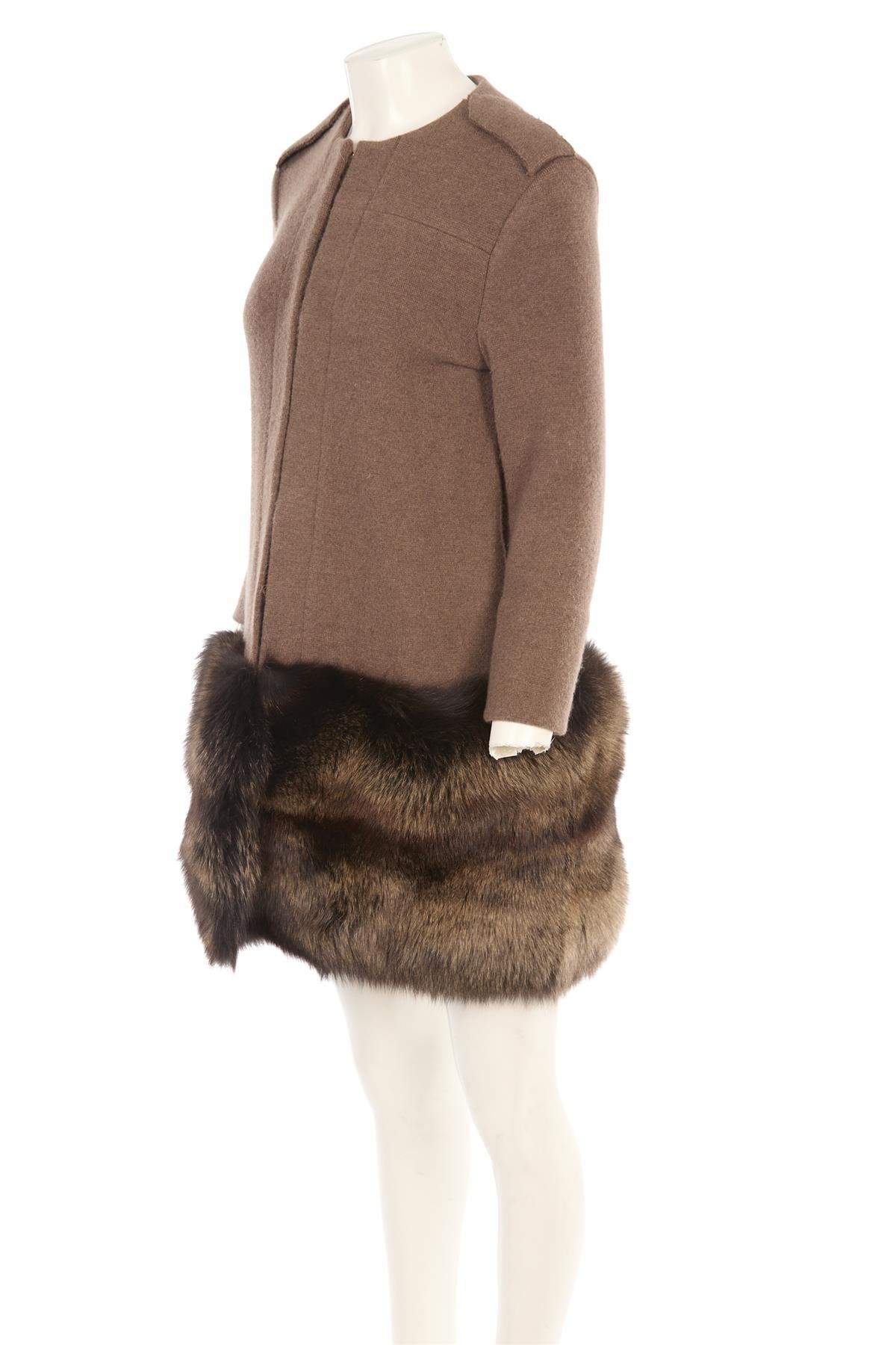 BP STUDIO BROWN FOX FUR COAT MEDIUM