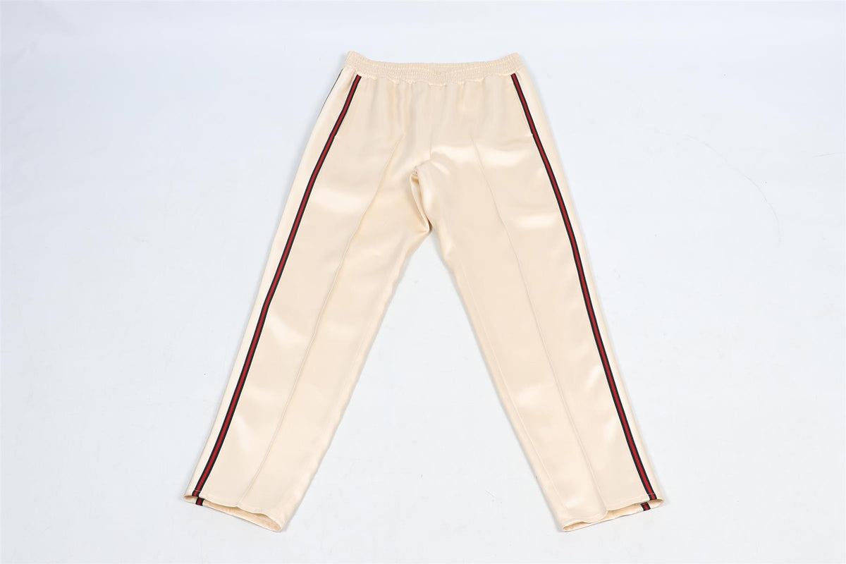 GUCCI CREAM SATIN STRAIGHT LEG PANTS IT 38 UK 6