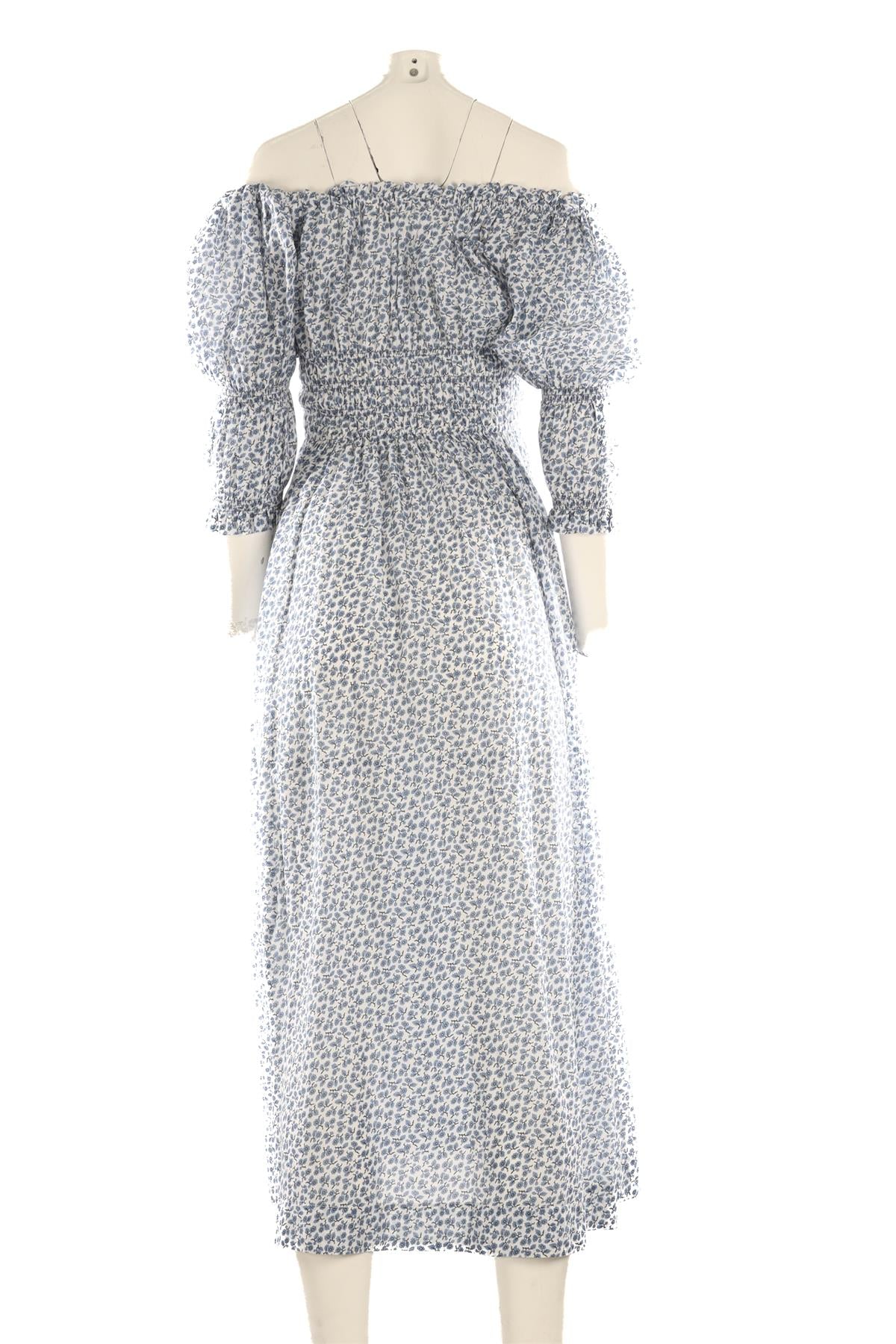 DOEN BLUE COTTON MAXI DRESS MEDIUM