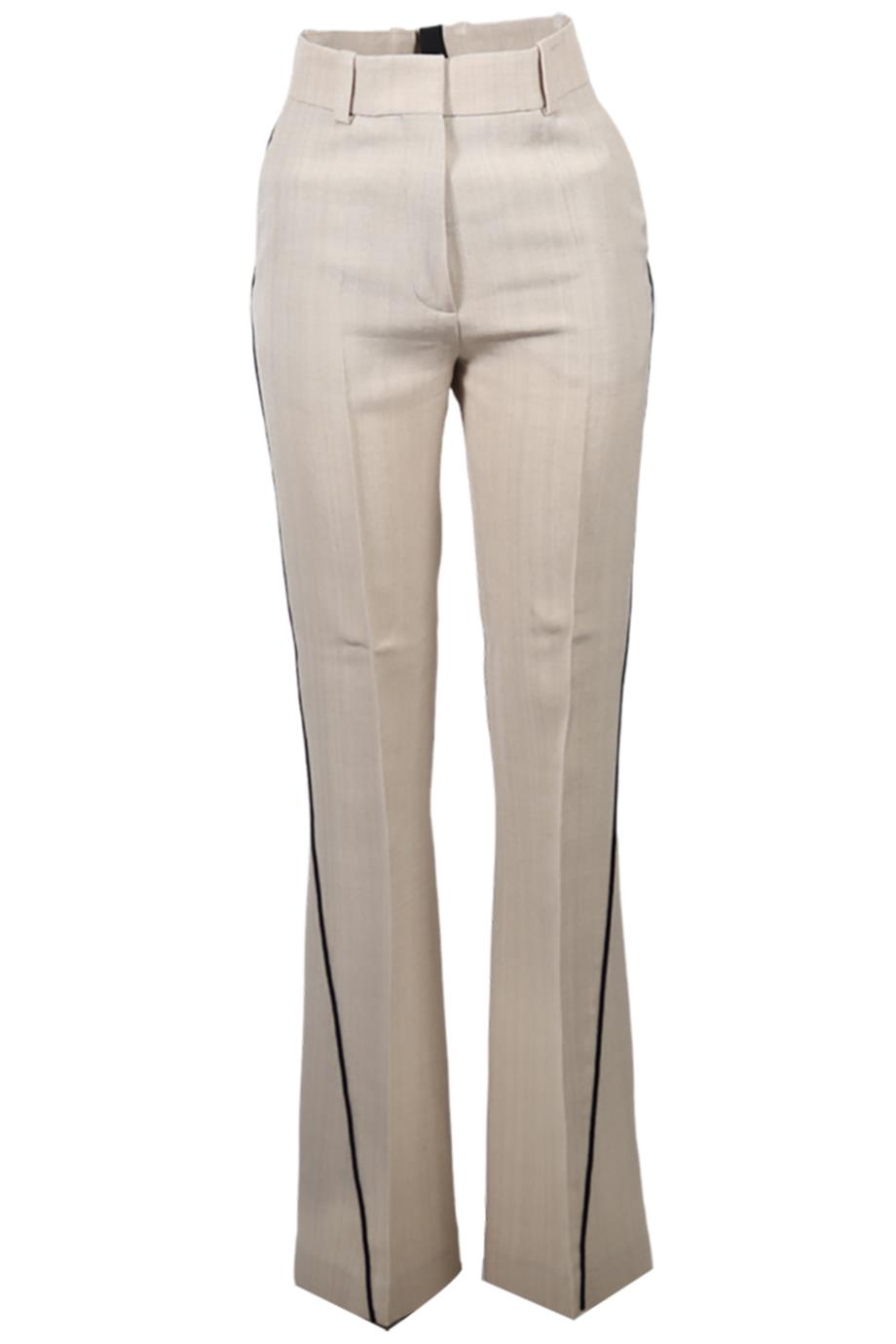 PETAR PETROV LINEN BLEND FLARED PANTS FR 36 UK 8