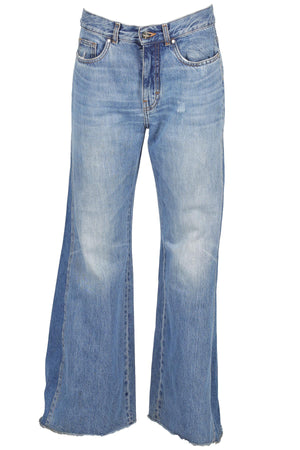 ME+EM BLUE HIGH RISE WIDE LEG JEANS W27 UK 8-10