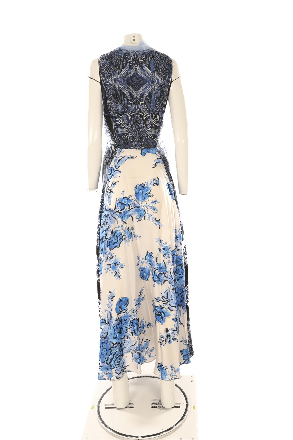 ALBERTA FERRETTI BLUE SILK MAXI DRESS UK 10