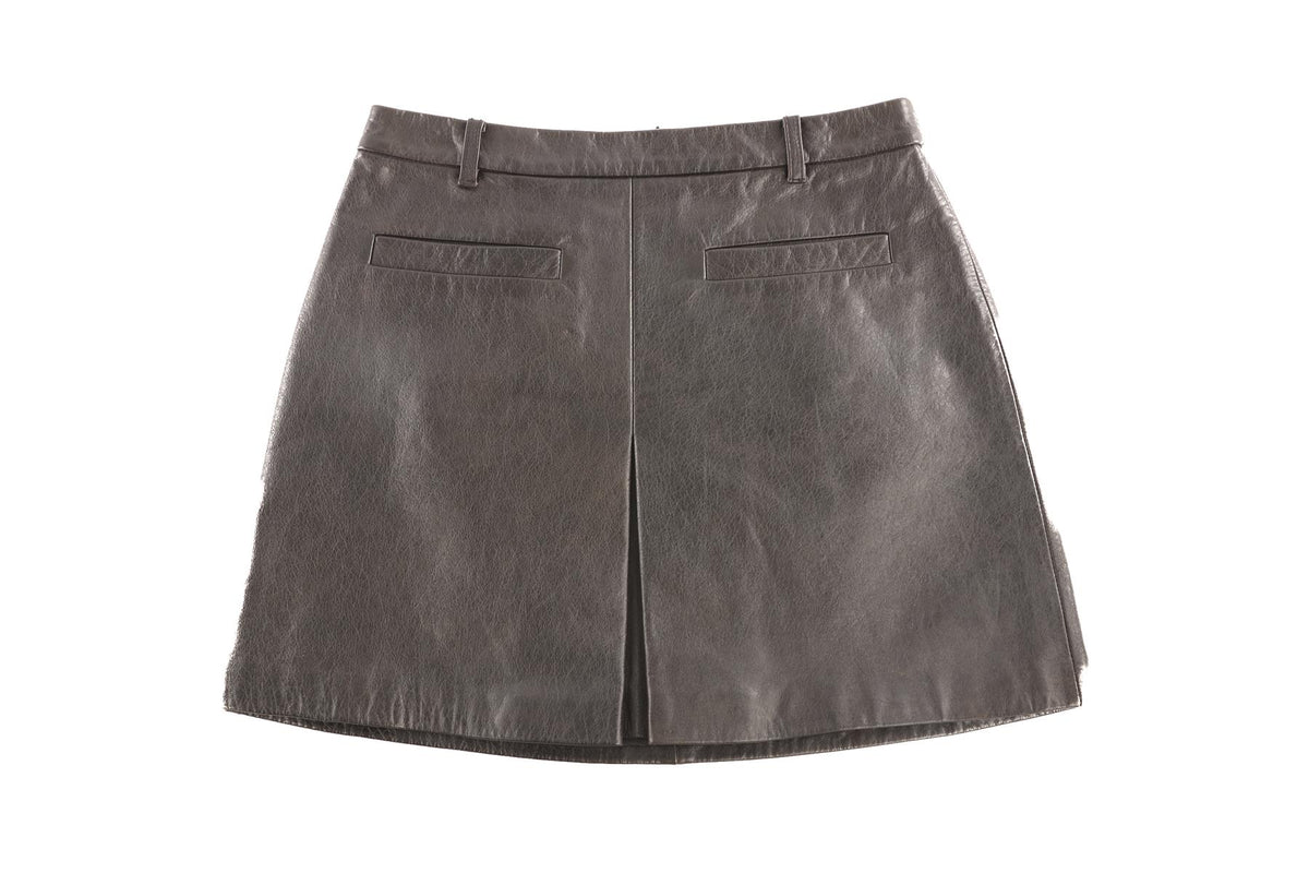 SELF-PORTRAIT BLACK LEATHER MINI SKIRT UK 8