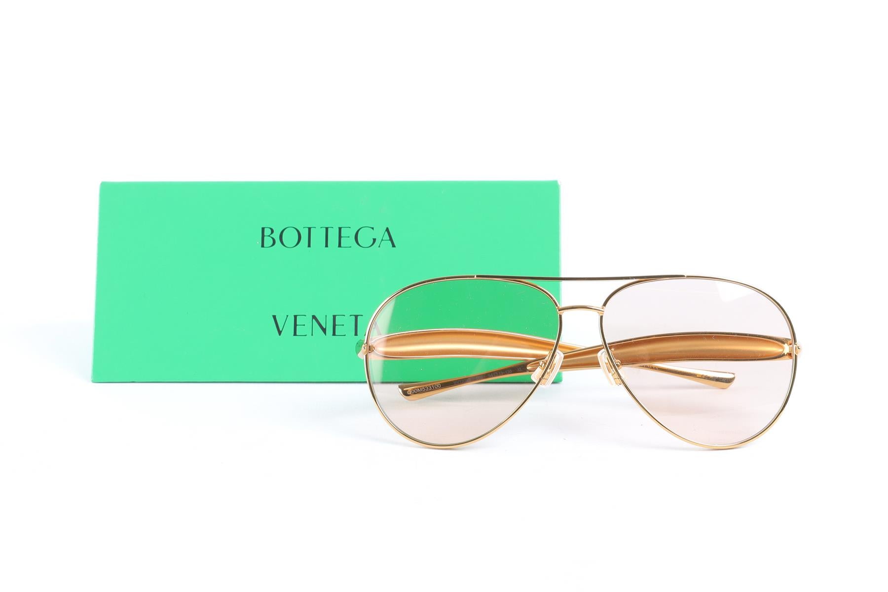 BOTTEGA VENETA GOLD FRAME SUNGLASSES