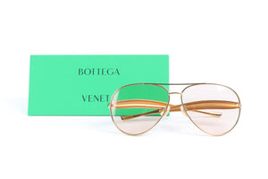 BOTTEGA VENETA GOLD FRAME SUNGLASSES