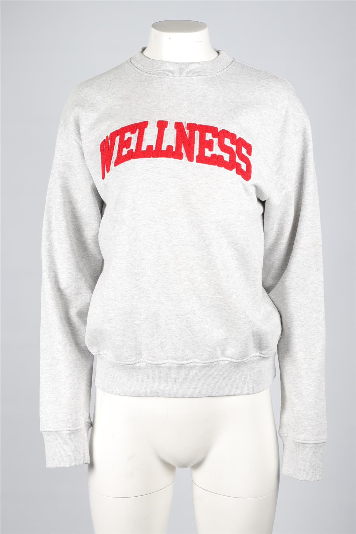 SPORTY & RICH GREY COTTON SWEATSHIRT XSMALL
