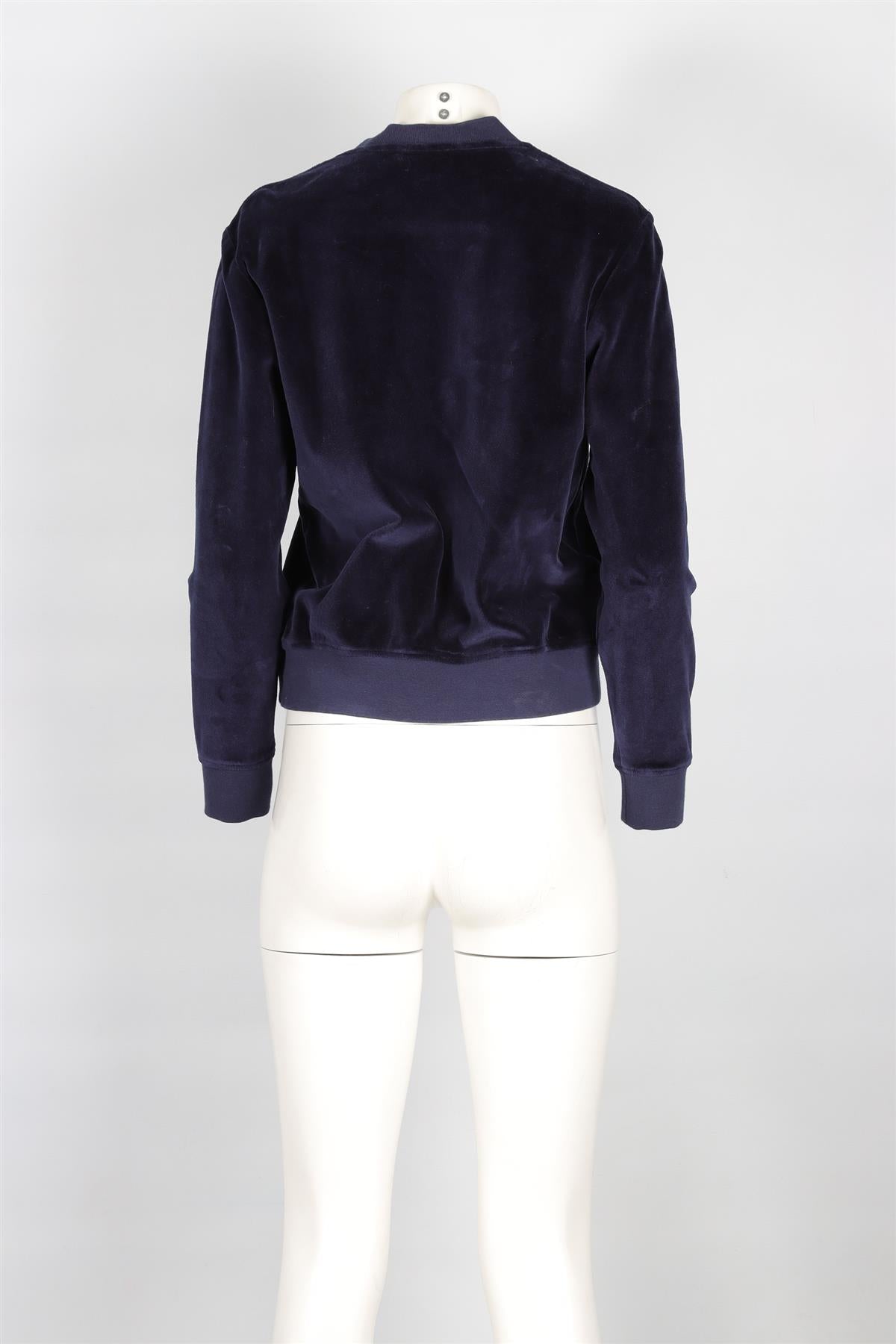 SPORTY & RICH NAVY VELVET SWEATSHIRT XSMALL