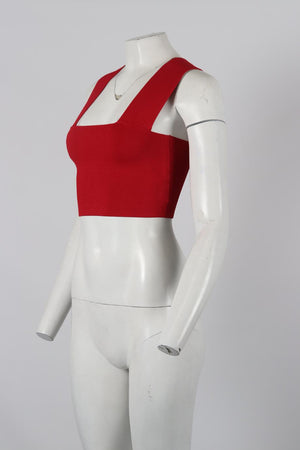 A.L.C. CROPPED STRETCH KNIT TOP SMALL