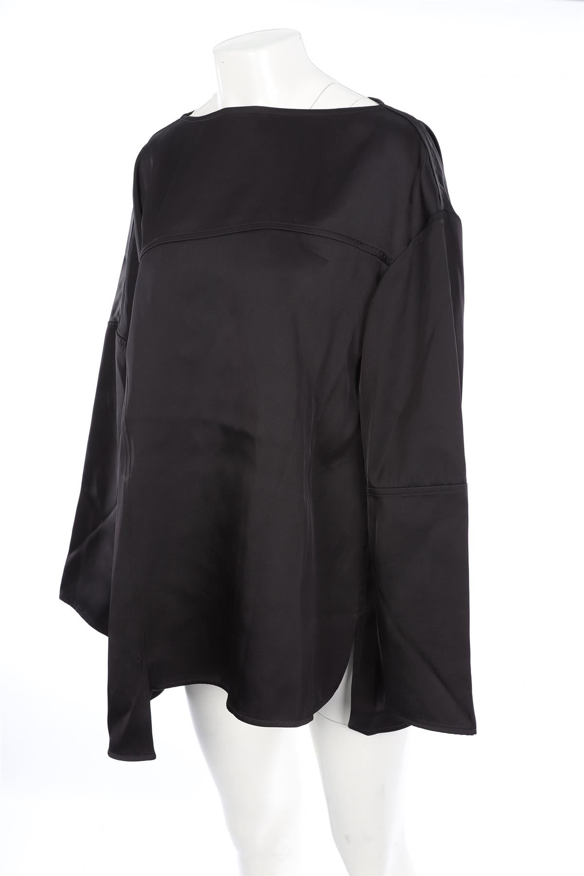 JIL SANDER BLACK SILK TOP FR 36 UK 8