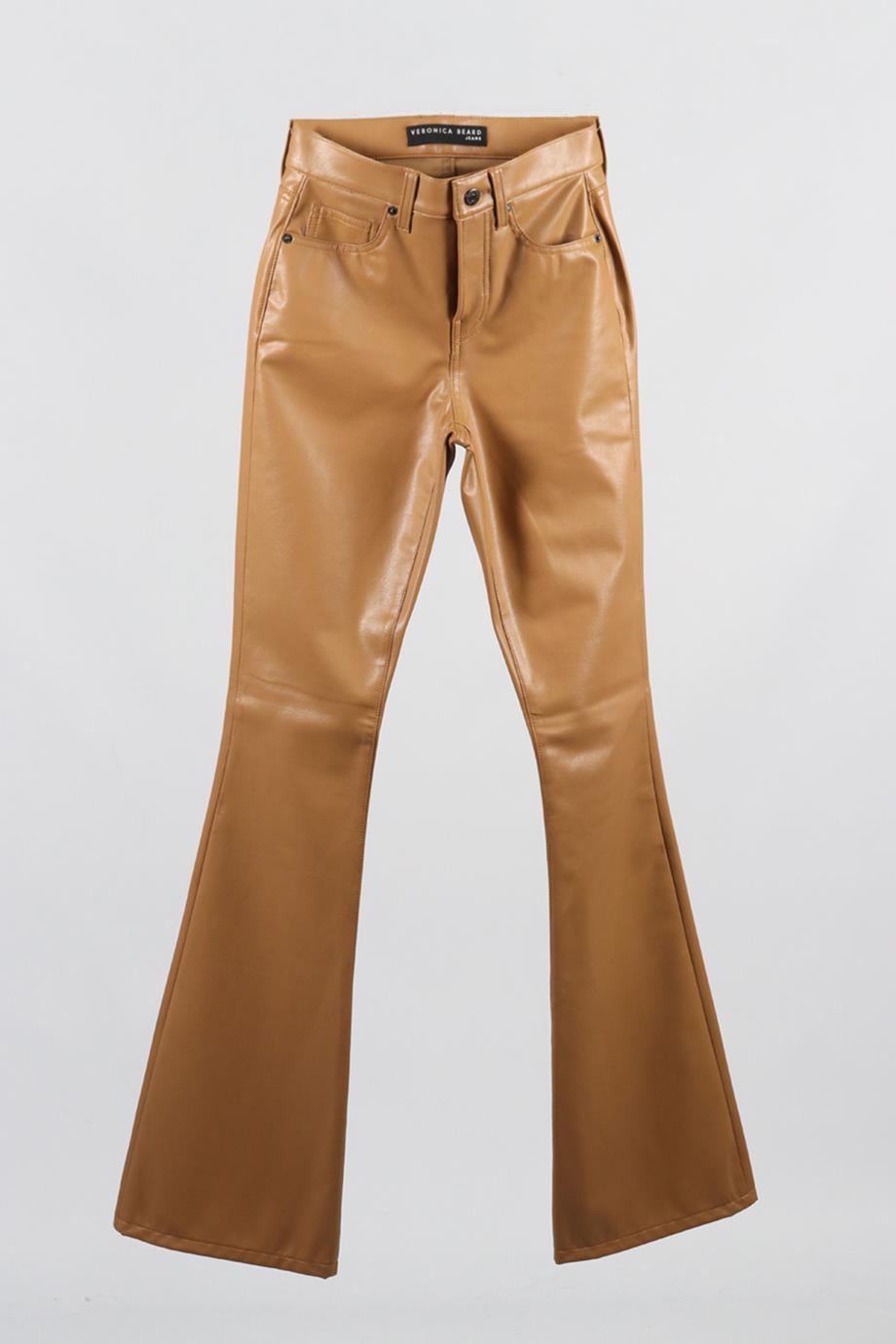 VERONICA BEARD FAUX LEATHER FLARED PANTS W24 UK 6